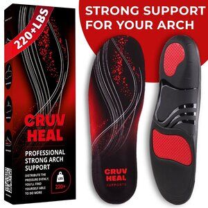Cruv Heal Orthotic Insoles Cushioned Arch Support Boot Shoe Insoles Sz L